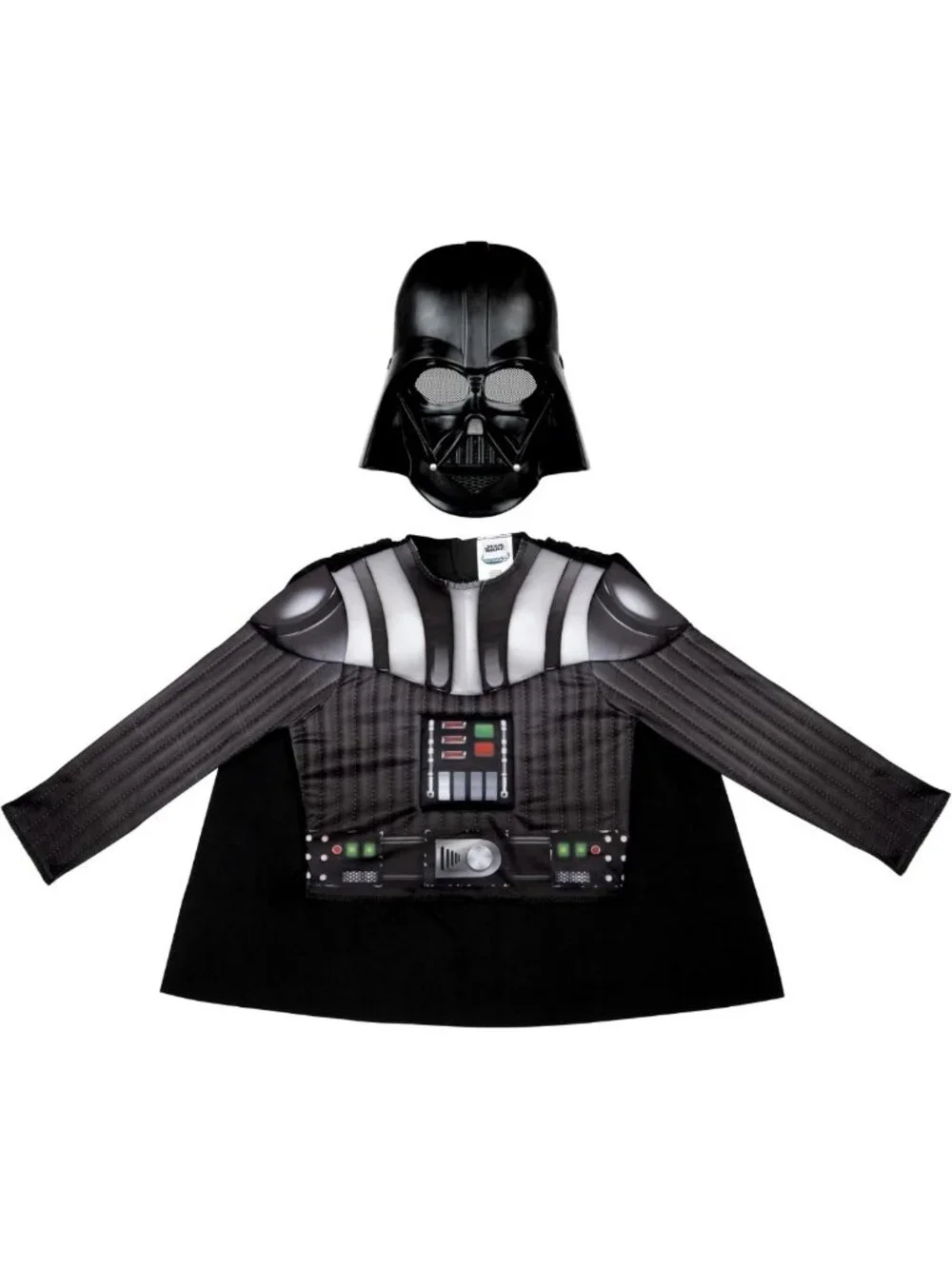 Youth Darth Vader Costume Set - Padded Muscle Chest Top, Cape & Mask - Size S